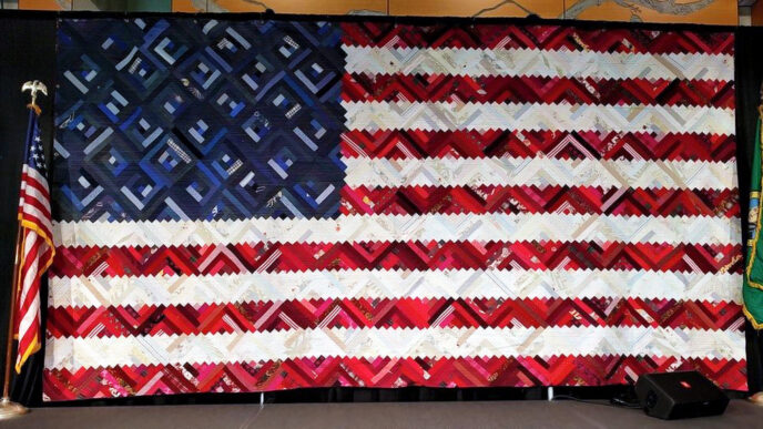 American flag quilt by artist Luke Haynes