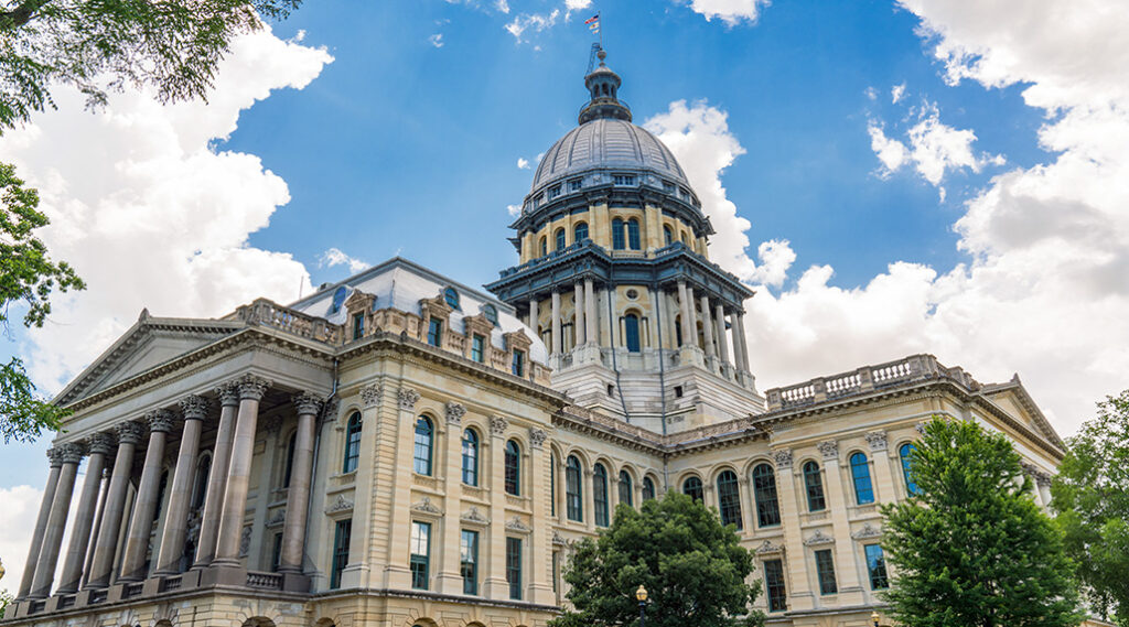 The State Captial building in Springfield